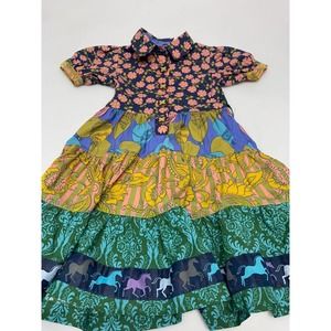 Paint By Numbers Dress Short Sleeve Multicolor 4 Girls A39